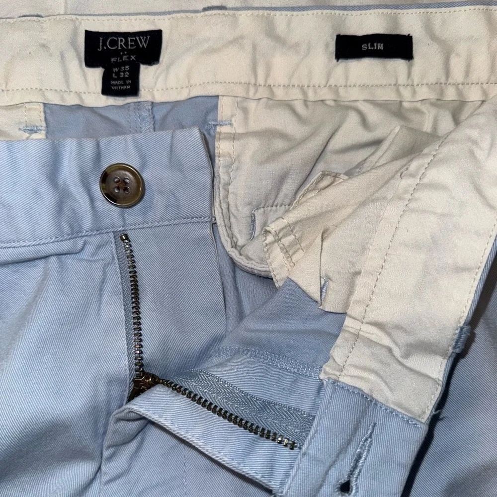 Men’s light blue J crew flex slim chino pants